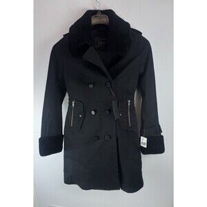 Mackage Estel Trench Coat ,Detachable Shearling Collar/Cuffs & Quilted Lining XS